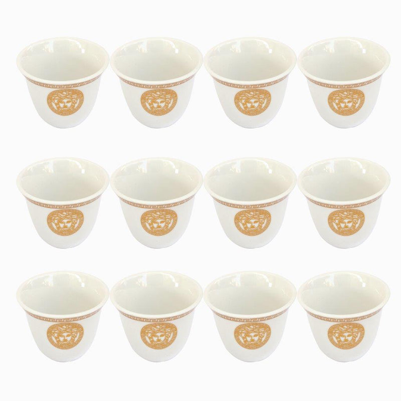 Ceramic Coffee Cawa Shafee Cup Set of 12 Pcs Abstract Print 75 ml (Ctn Box 24 units)