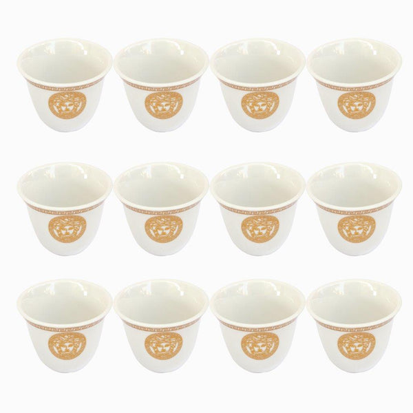 Ceramic Coffee Cawa Shafee Cup Set of 12 Pcs Abstract Print 75 ml (Ctn Box 24 units)