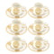 Ceramic Coffee Cup and Saucer Set of 6 Pcs Abstract Print Design 100 ml 12 cm (Ctn Box 18 units)