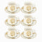 Ceramic Tea Cup and Saucer Set of 6 Pcs Abstract Print Design 200 ml/14 cm (Ctn Box 12 units)