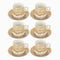 Ceramic Coffee Cup and Saucer Set of 6 Pcs Abstract Print Design 200 ml 14 cm (Ctn Box 12 units)