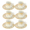 Ceramic Coffee Cup and Saucer Set of 6 Pcs Abstract Print Design 100 ml 12 cm (Ctn Box 18 units)