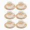 Ceramic Coffee Cup and Saucer Set of 6 Pcs Abstract Print Design 200 ml 14 cm (Ctn Box 12 units)