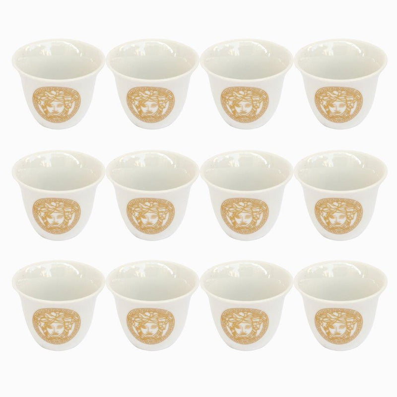 Ceramic Coffee Cup and Saucer Set of 6 Pcs Abstract Print Design 75 ml (Ctn Box 24 units)