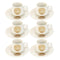 Ceramic Coffee Cup and Saucer Set of 6 Pcs Abstract Print Design 100 ml/12 cm (Ctn Box 18 units)