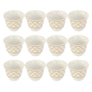 Ceramic Coffee Cup and Saucer Set of 6 Pcs Abstract Print Design 75 ml (Ctn Box 24 units)
