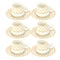 Ceramic Coffee Cup and Saucer Set of 6 Pcs Abstract Print Design 100 ml/12 cm (Ctn Box 18 units)