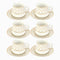 Ceramic Tea Cup and Saucer Set of 6 Pcs Abstract Print Design 200 ml/14 cm (Ctn Box 12 units)