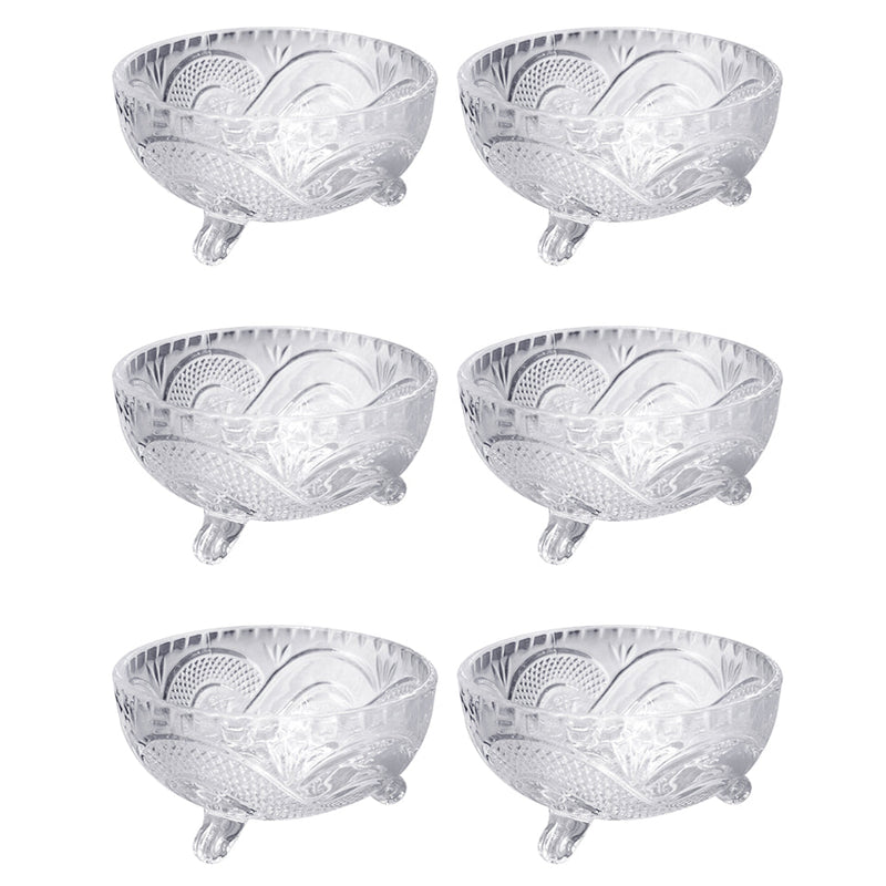 Crystal Cut Glass Ice Cream and Dessert Bowl Set of 6 Pcs 10*6 cm (Ctn Box 12 units)