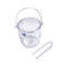 Glass Ice Bucket with handle and Tong Set 12*13.5/975 ml (Ctn Box 12 units)