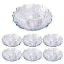 Crystal Cut Glass Ice Cream and Dessert Bowl Set of 7 Pcs 22.3*11/12.5*5.5 cm (Ctn Box 6 units)