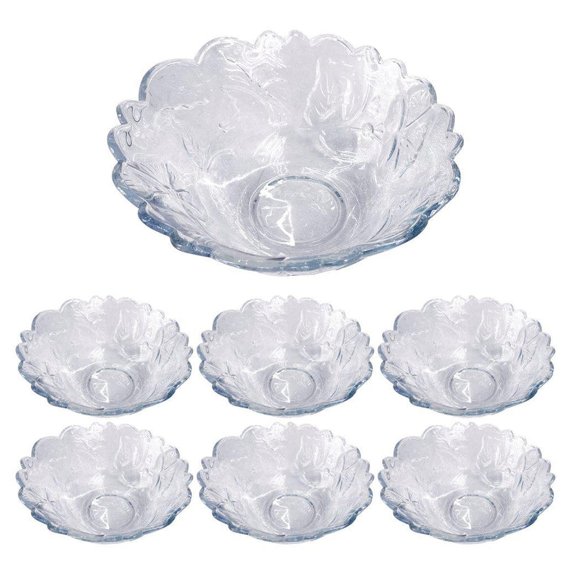 Crystal Cut Glass Ice Cream and Dessert Bowl Set of 7 Pcs 22.3*11/12.5*5.5 cm (Ctn Box 6 units)