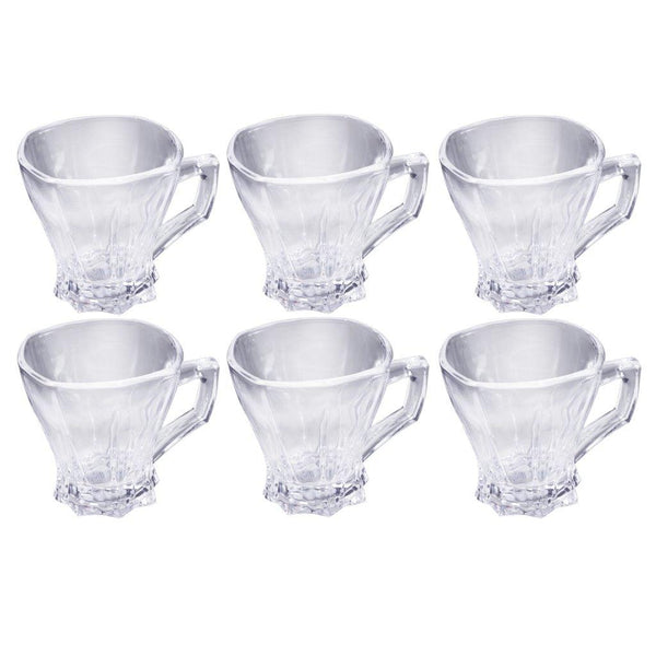 Premium Lead Free Glass Tea Cup Set of 6 Pcs 150 ml (Ctn Box 12 units)