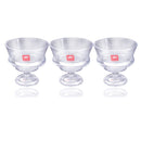 Crystal Cut Glass Footed Ice Cream and Dessert Bowl Set of 3 Pcs 10.5*10 cm (Ctn Box 16 units)
