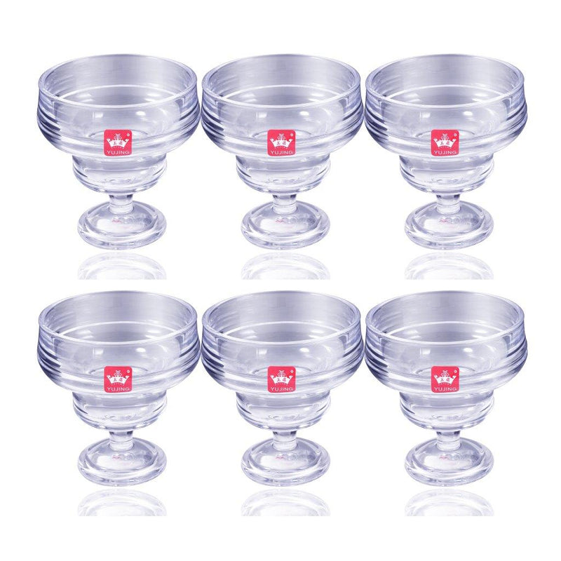 Crystal Cut Glass Footed Ice Cream and Dessert Bowl Set of 3 Pcs 10.5*10 cm (Ctn Box 16 units)