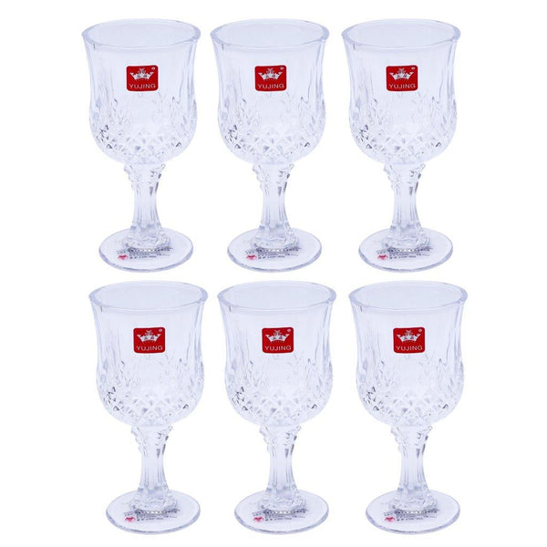 Premium Lead Free Glass Footed Tumblers Set of 6 Pcs 160 ml (Ctn Box 12 units)