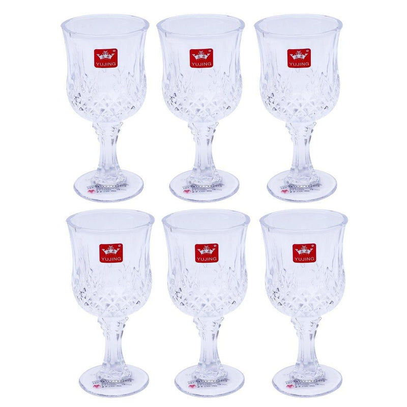 Premium Lead Free Glass Footed Tumblers Set of 6 Pcs 160 ml (Ctn Box 12 units)