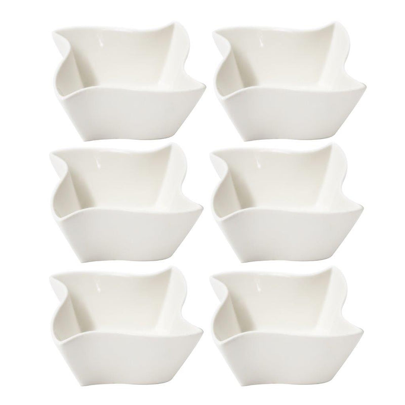 White Ceramic Fine Porcelain Serving and Dipping Bowl Snacks Fruits and Nuts Bowl Set of 6 Pcs 9.5*4.9 cm (Ctn Box 24 units)