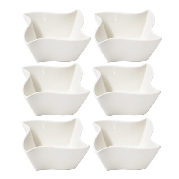 White Ceramic Fine Porcelain Serving and Dipping Bowl Snacks Fruits and Nuts Bowl Set of 6 Pcs 9.5*4.9 cm (Ctn Box 24 units)
