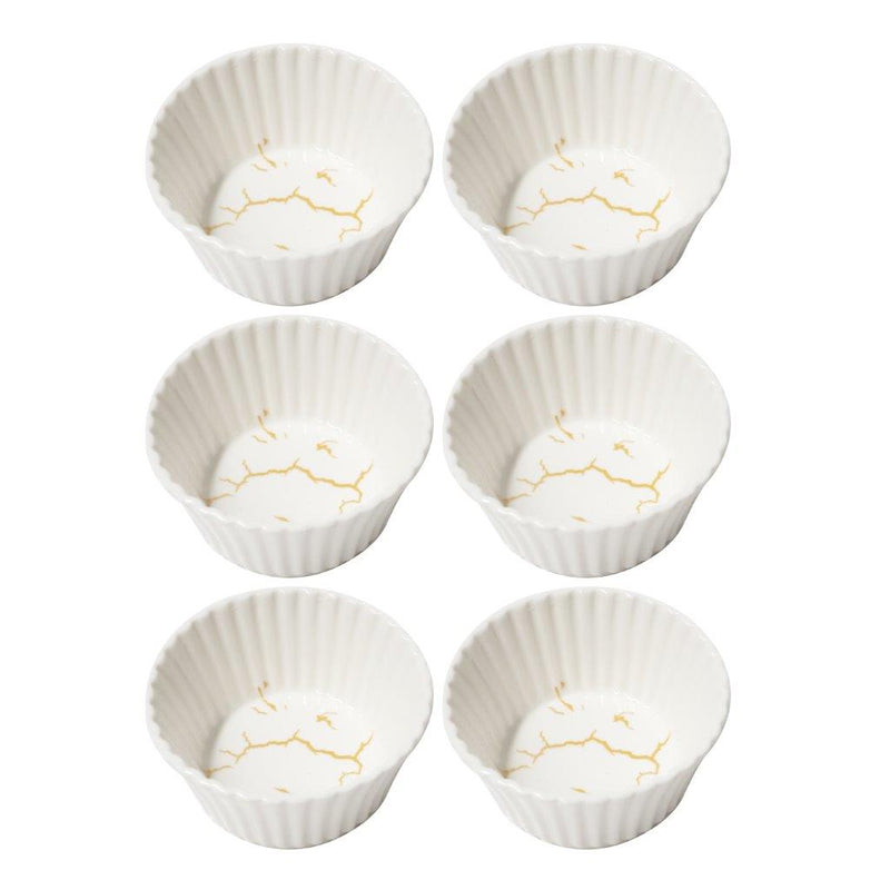 White Ceramic Fine Porcelain Serving and Dipping Bowl Snacks Fruits and Nuts Bowl Set of 6 Pcs 8.5*4.3 cm (Ctn Box 24 units)