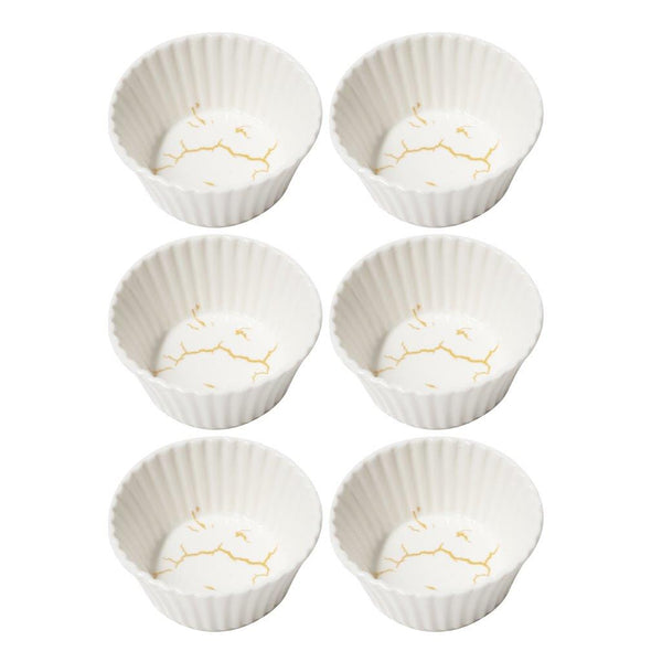 White Ceramic Fine Porcelain Serving and Dipping Bowl Snacks Fruits and Nuts Bowl Set of 6 Pcs 8.5*4.3 cm (Ctn Box 24 units)