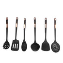 High Quality Plastic Kitchen Cutlery Utensil Spoon Set of 6 Pcs with Stand 40 cm (Ctn Box 12 units)