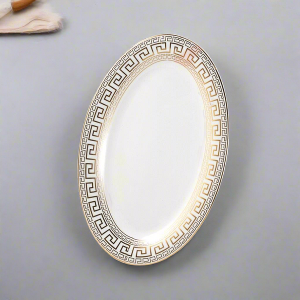 White Ceramic Tableware Ceramic Oval Serving Plate 12'' (Ctn Box 36 units)