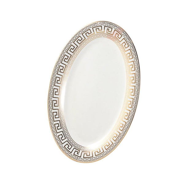 White Ceramic Tableware Ceramic Oval Serving Plate 14'' (Ctn Box 24 units)