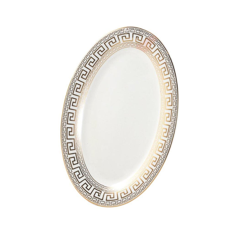 White Ceramic Tableware Ceramic Oval Serving Plate 14'' (Ctn Box 24 units)