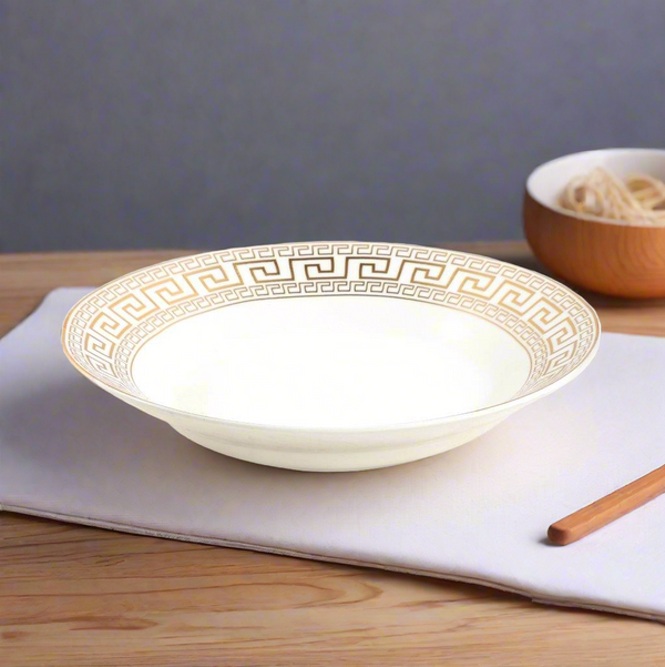 White Ceramic Tableware Ceramic Deep Pasta Noodle Soup Plate 6'' (Ctn Box 96 units)