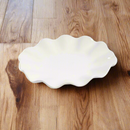 White Ceramic Tableware Ceramic Ruffle Serving Platter 9"  (Ctn Box 40 units)