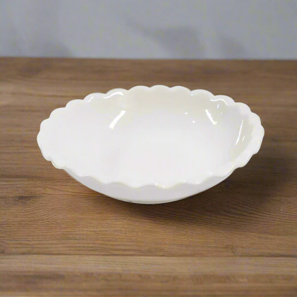 White Ceramic Tableware Ceramic Pie Dish Serving Bowl 8"  (Ctn Box 40 units)