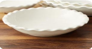 White Ceramic Tableware Ceramic Pie Dish Serving Bowl 14"  (Ctn Box 8 units)