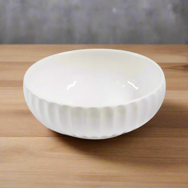 White Ceramic Tableware Ceramic Salad Bowl Serving Bowl 8"  (Ctn Box 27 units)