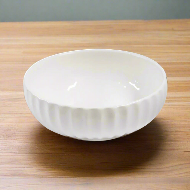 White Ceramic Tableware Ceramic Salad Bowl Serving Bowl 10"  (Ctn Box 16 units)
