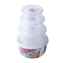 Multipurpose Mixed Colours Plastic Storage Box Food Container Set of 4 Pcs 11.2*5.2 
13.3*6.1
15.1*7.1
18*9 cm  (Ctn Box 64 units)