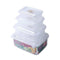 Multipurpose Mixed Colours Plastic Storage Box Food Container Set of 4 Pcs 19.5*14.5*8 cm  (Ctn Box 64 units)