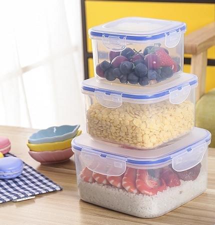 Multipurpose Clear Colour Plastic Storage Box Food Container Set of 3 Pcs 
800 ml
1100 ml
2200 ml  (Ctn Box 48 units)