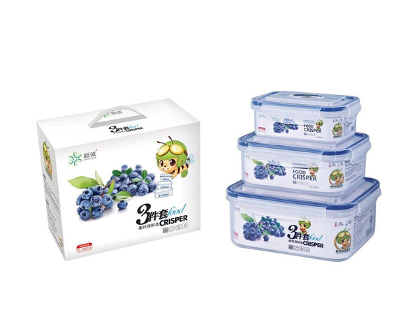 Multipurpose Clear Colour Plastic Storage Box Food Container Set of 3 Pcs   (Ctn Box 36 units)