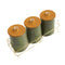 Abstract Print Ceramic Canister Set of 3 Pcs with Wooden Lid and Stand 650 ml (Ctn Box 16 units)
