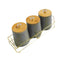 Abstract Print Ceramic Canister Set of 3 Pcs with Wooden Lid and Stand 650 ml (Ctn Box 16 units)