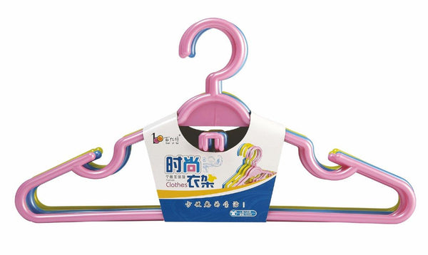 Colourful Plastic Wardrobe Cloth Hangers Pack of 6 Pcs 29*16.5 cm (Ctn Box 60 units)
