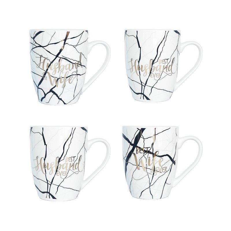Bone China Ceramic Coffee Mug Decal Mug Abstract Print 360 ml (Ctn Box 48 units)