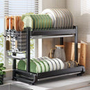 Kitchen Storage Metal Dish Rack 2 Tier Cutlery Storage Organizer 43*27*33.5 cm (Ctn Box 6 units)