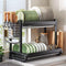 Kitchen Storage Metal Dish Rack 2 Tier Cutlery Storage Organizer 43*27*33.5 cm (Ctn Box 6 units)