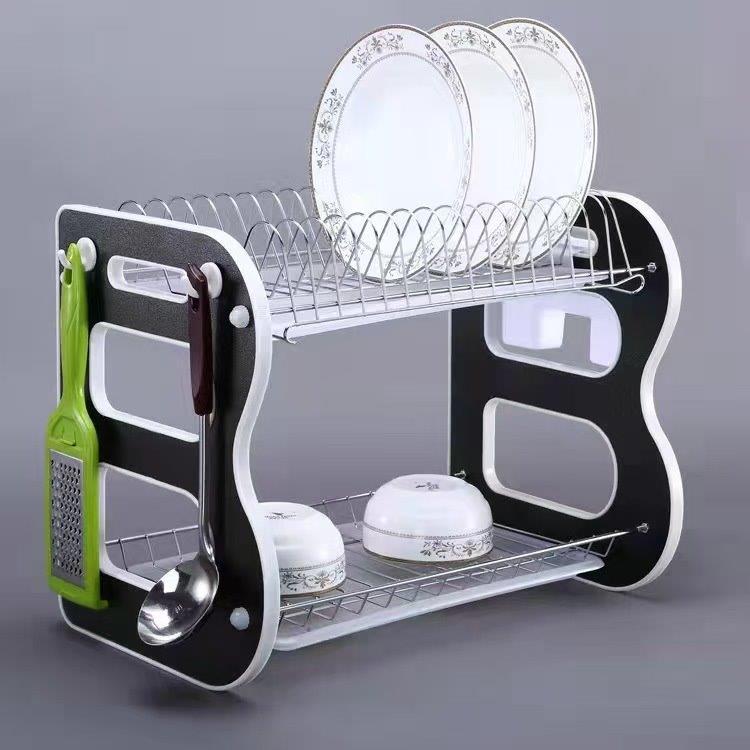 Kitchen Storage Chrome Dish Rack 2 Tier Cutlery Storage Organizer 50*27*34 cm (Ctn Box 10 units)