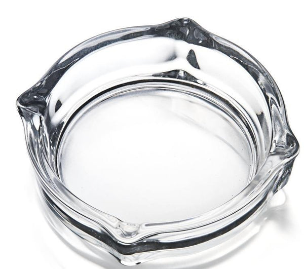 Crystal Cut Modern Clear Round Glass Ashtray 11*3 cm (Ctn Box 72 units)