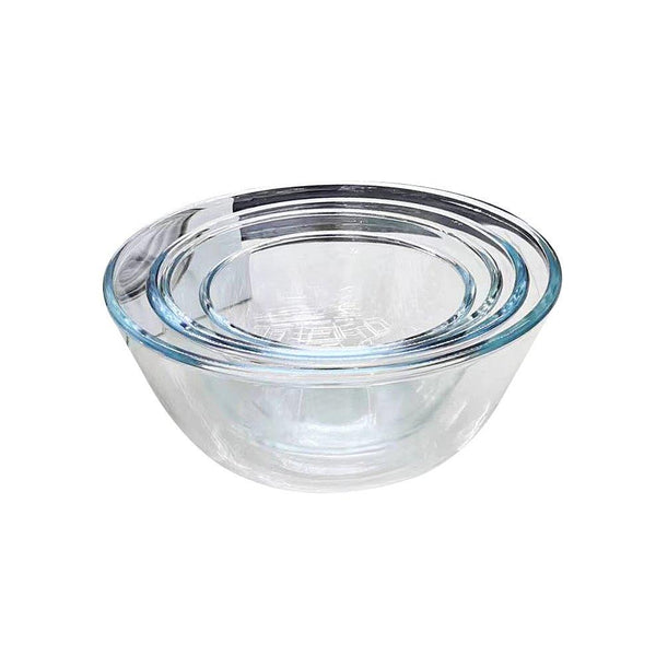 Oval Heat Resistant Borosilicate Glass Salad Bowl Set of 4 Pcs (Ctn Box 4 units)