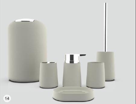 Plastic Colourful Bathroom Accessories Soap Dispenser Toothbrush Holder Set of 6 Pcs (Ctn Box 6 units)