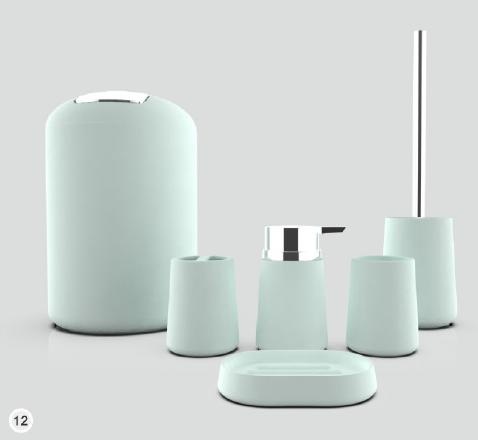 Plastic Colourful Bathroom Accessories Soap Dispenser Toothbrush Holder Set of 6 Pcs (Ctn Box 6 units)